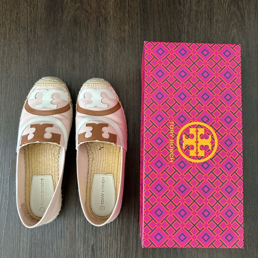 Tory Burch Pink and Brown Espadrilles